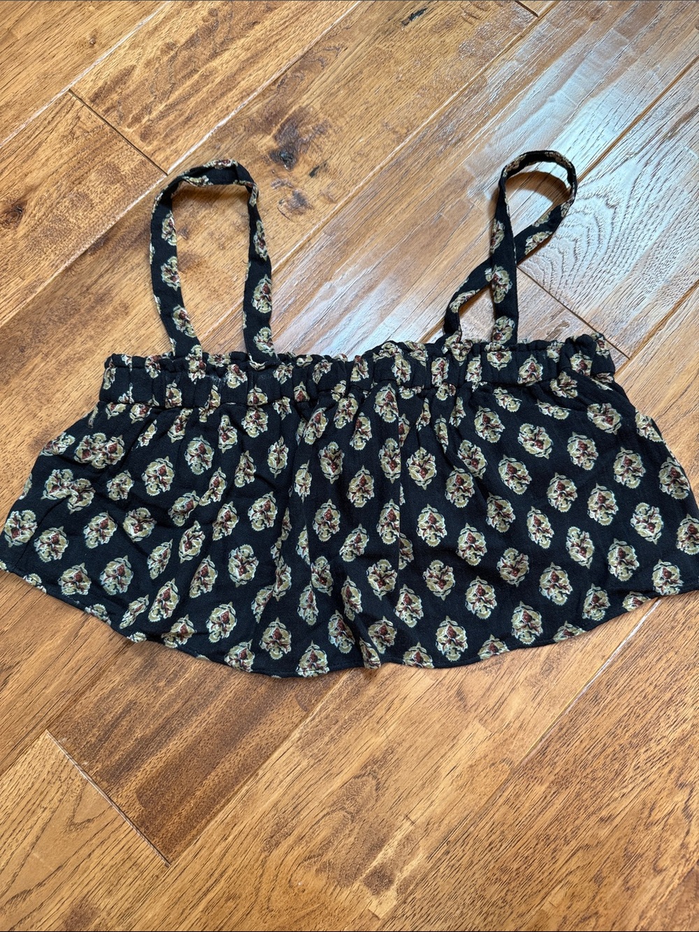 Zara Navy Print Crop Top
